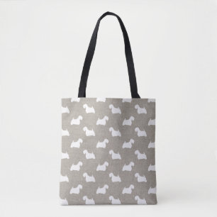 Tote Bag Motif de silhouettes de Sealyham Terrier