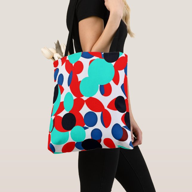 Tote Bag Motif de style de lecture couleur dynamique (De près)