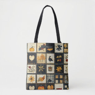 Tote Bag Motif de surface composée d'automne rustique Pat