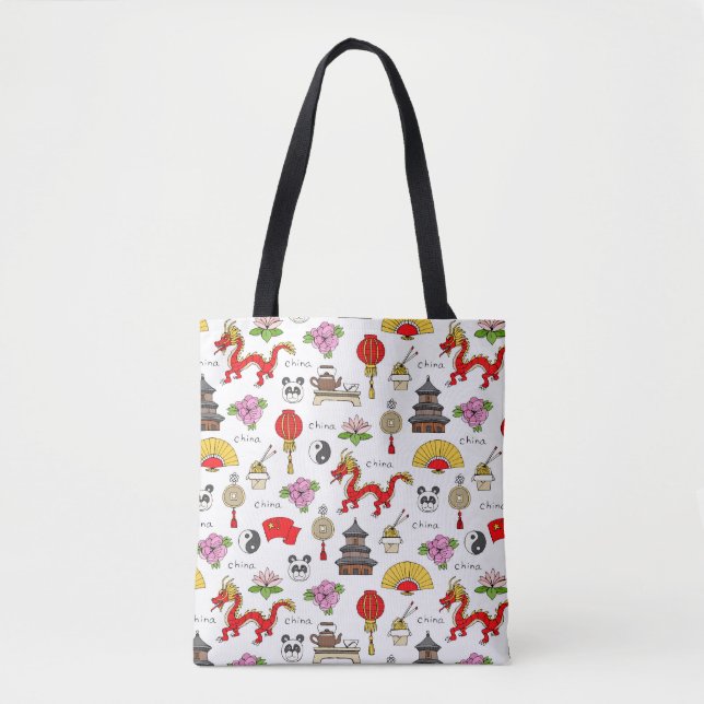 Tote Bag Motif de symboles de la Chine (Devant)