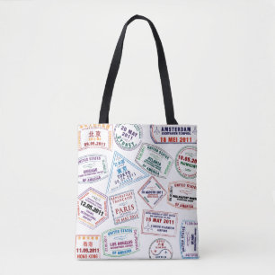 Tote Bag Motif de tampon de passeport Imprimer