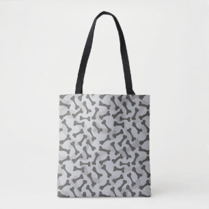 Tote Bag Motif de texture d'os à fond gris