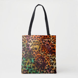 Tote Bag motif de texture léopard coloré abstrait