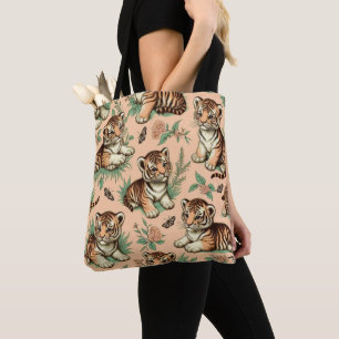 Tote Bag Motif de tigre de bébé Vintage