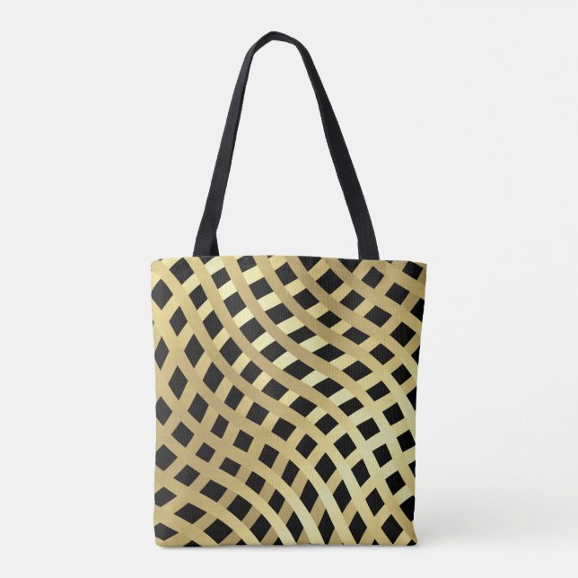 Tote Bag Motif de tissage Gold Wavy sur n'importe quelle co (Dos)