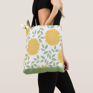 Tote Bag Motif de tournesol rustique