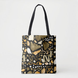 Tote Bag motif de traits de pinceau Abstrait de l'aquarelle