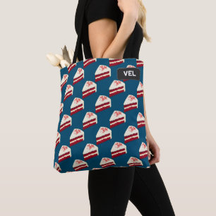 Tote Bag Motif de tranches de gâteau de velours rouge plus