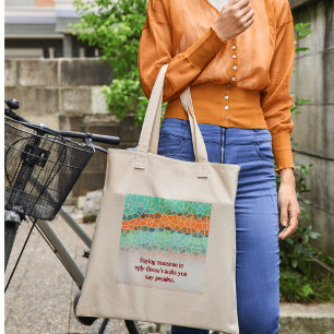 Tote Bag Motif de triangle coloré unique & Citations
