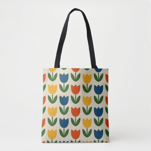 Tote Bag Motif de tulipe coloré (Devant)