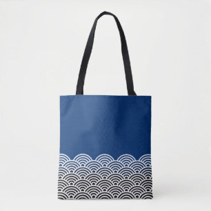 Tote Bag Motif de vague japonais Seigaiha