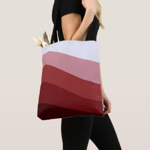 Tote Bag Motif de vague rouge blanc Ombre