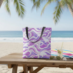 Tote Bag Motif de vague violette