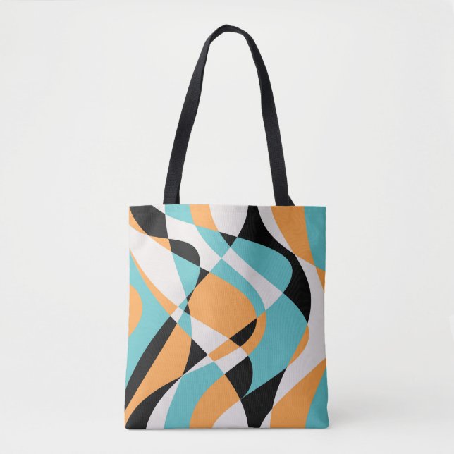 Tote Bag Motif de vagues abstraites sans couture. Superbe s (Devant)
