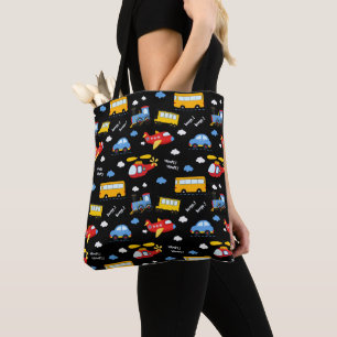 Tote Bag Motif de véhicules de dessin animé mignon
