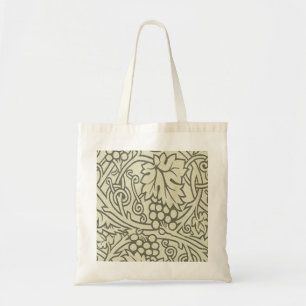 Tote Bag Motif de vigne de raisin gris vert de William Morr