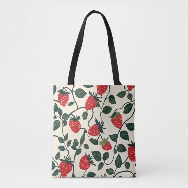 Tote Bag Motif de vigne fraise (Devant)
