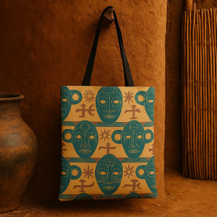 Tote Bag Motif de visage ethnique africain Masque tribal