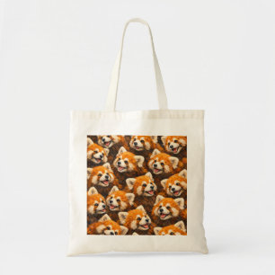 Tote Bag Motif de visages de panda roux mignons