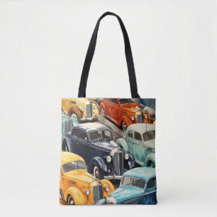 Tote Bag Motif de voitures anciennes