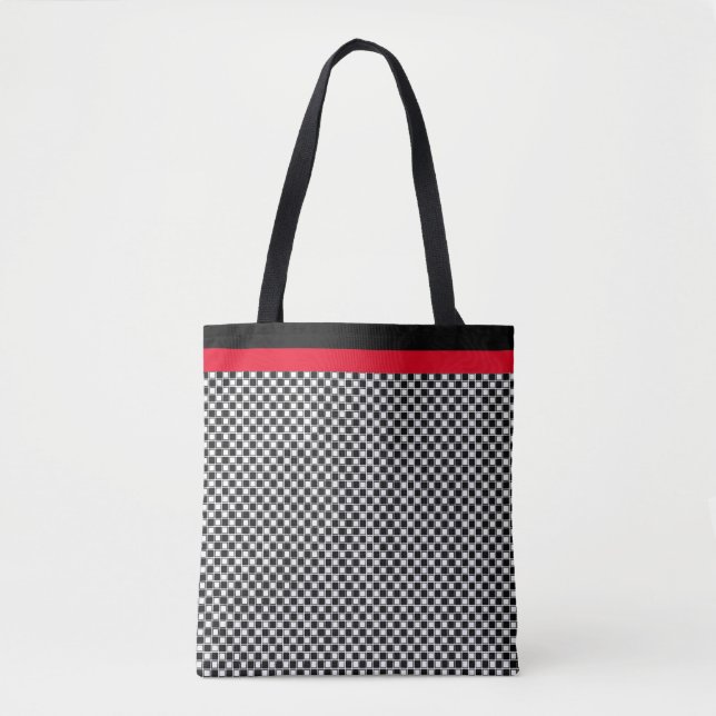 Tote Bag Motif d'échecs noir et blanc (Devant)