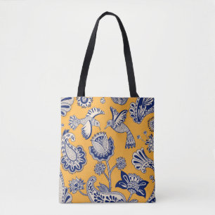 Tote Bag Motif décoratif vintage sans soudure avec oiseaux,