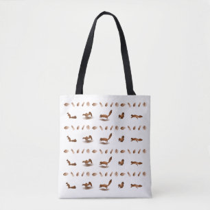 Tote Bag motif d'écureuil et de noisettes