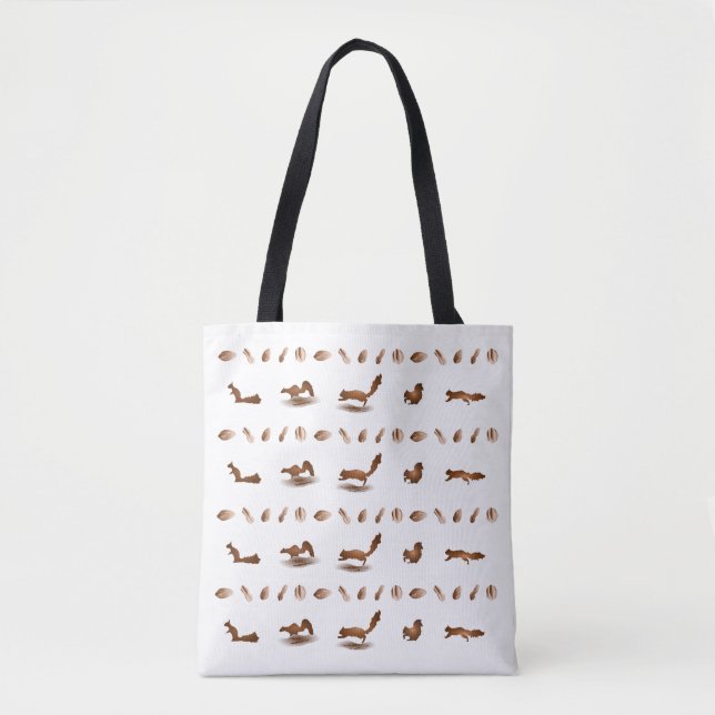 Tote Bag motif d'écureuil et de noisettes (Devant)