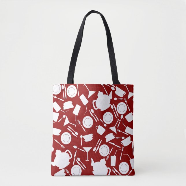 Tote Bag Motif d'éléments de cuisine (Devant)