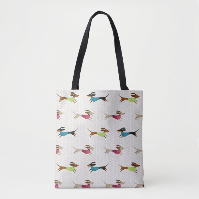 Tote Bag Motif délicieux de teckel (Devant)