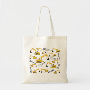 Tote Bag Motif des camions et des outils de construction de