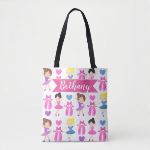Tote Bag Motif des danseuses de ballet personnalisées