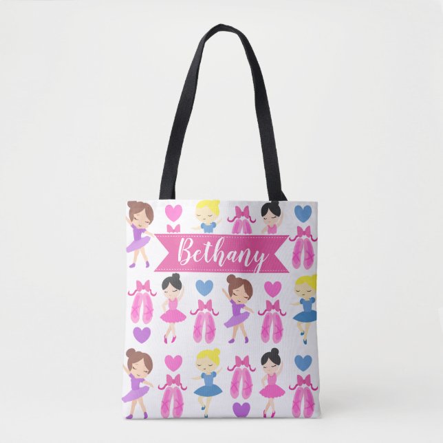 Tote Bag Motif des danseuses de ballet personnalisées (Devant)
