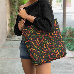 Tote Bag Motif des lignes de vague africaines