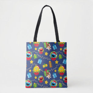 Tote Bag Motif des lumières de Noël de la rue Sésame