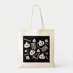 Tote Bag Motif des os crâniens de squelette d'Halloween