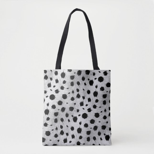 Tote Bag Motif des points Dalmatiens noirs et blancs (Devant)