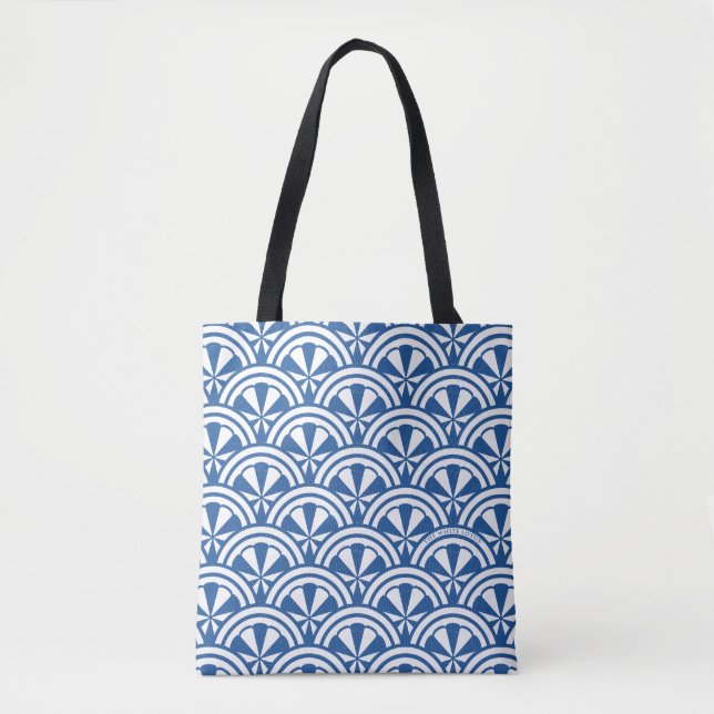 Tote Bag Motif des vagues côtières - Le Lotus Blanc (Devant)