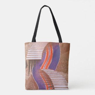 Tote Bag Motif d'escalier en pochoir Art Déco vintage jazz