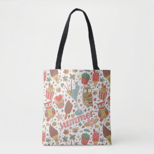 Tote Bag Motif d'été avec la crème glacée