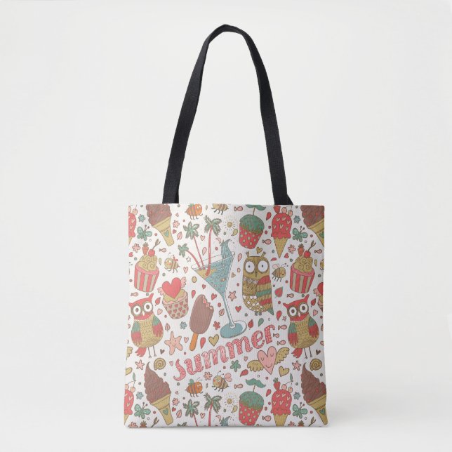 Tote Bag Motif d'été avec la crème glacée (Devant)