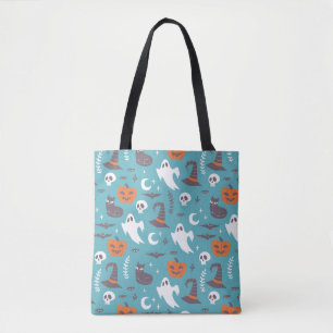 Tote Bag Motif d'Halloween Turquoise amusant