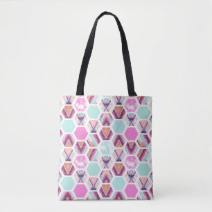 Tote Bag Motif d'hexagone d'aquarelle