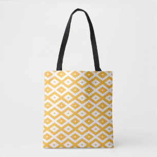 Tote Bag Motif diamant jaune et blanc soleil