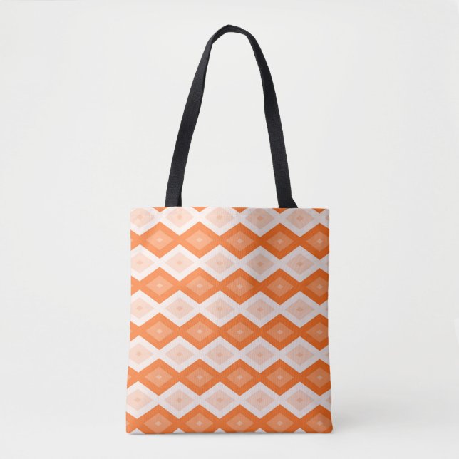 Tote Bag Motif diamant orange (Devant)