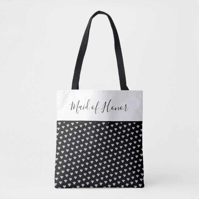 Tote Bag Motif Diamant, TOUTE COULEUR, Mariage Bridesmaid T (Devant)