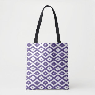 Tote Bag Motif diamant ultra violet et blanc