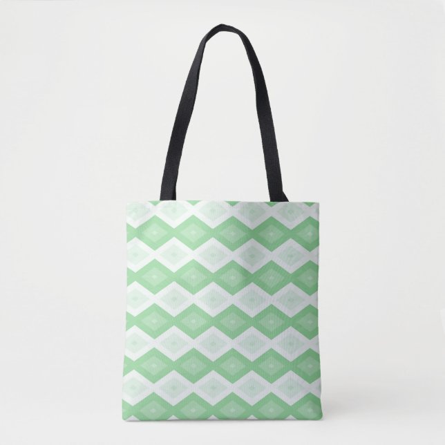 Tote Bag Motif diamant vert pomme (Devant)