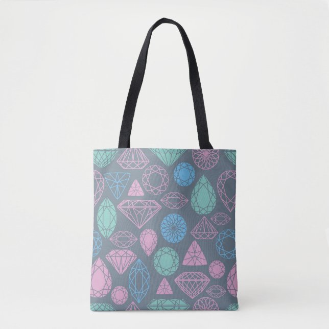 Tote Bag Motif d'icône de pierre gemme (Devant)