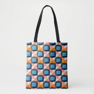 Tote Bag Motif d'illusion géométrique 3D dynamique - Couleu